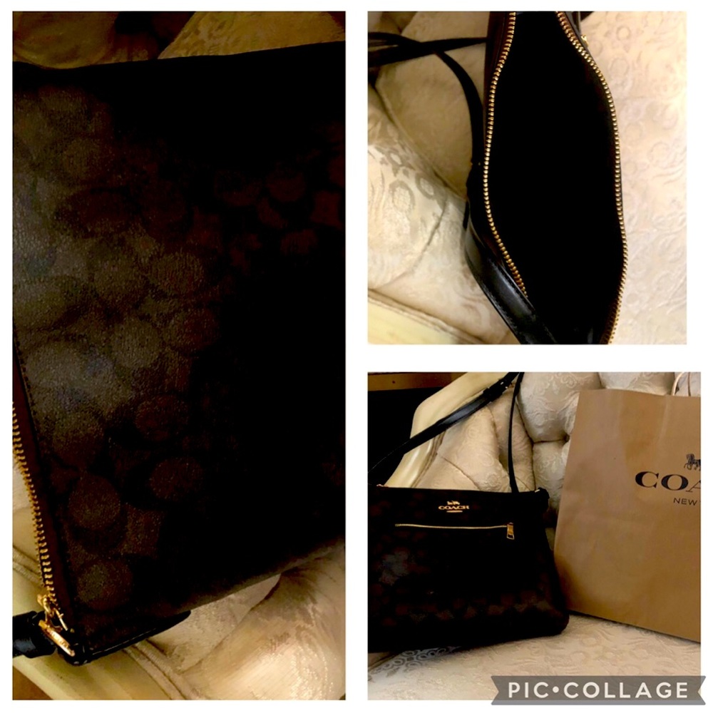 Coach cross body. too small for what I need it for. Carried only 1 time.Like new